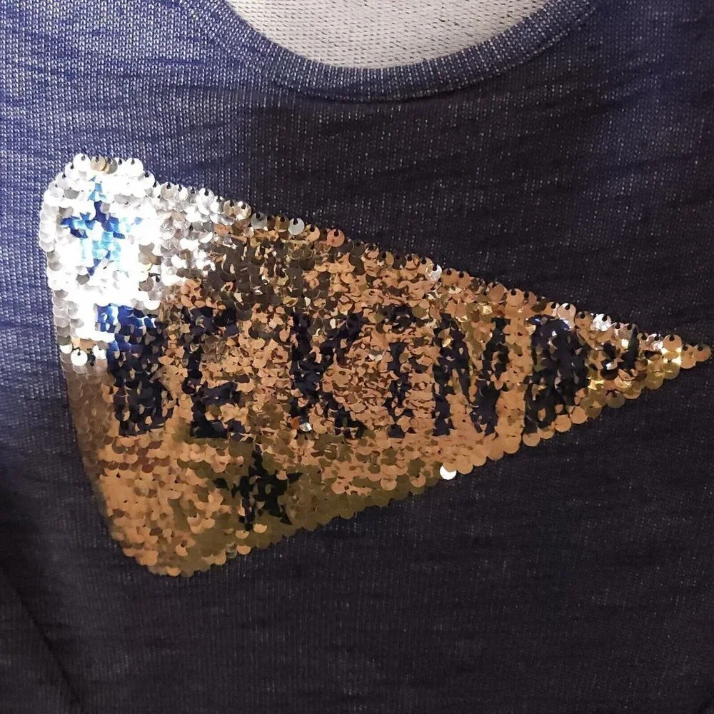 Cat & Jack Blue Knit Reversible Sequins Dress Small